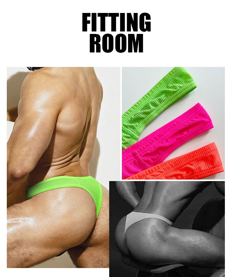 Tanga Moldeadora de Cuerpo para Hombre, Mezcla de Nailon de Alta Elasticidad, Bolsa Convexa, Cintura Baja, Color Fluorescente, Ropa Interior Brillante a la Moda Tanga Moldeadora de Cuerpo para Hombre, Mezcla de Nailon de Alta Elasticidad, Bolsa Convexa, Cintura Baja, Color Fluorescente, Ropa Interior Brillante a la Moda
