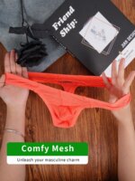 Tanga Moldeadora de Cuerpo para Hombre, Mezcla de Nailon de Alta Elasticidad, Bolsa Convexa, Cintura Baja, Color Fluorescente, Ropa Interior Brillante a la Moda - Imagen 2