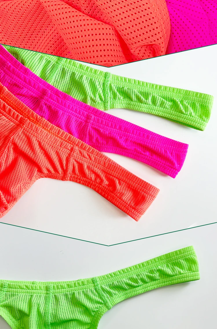 Tanga Moldeadora de Cuerpo para Hombre, Mezcla de Nailon de Alta Elasticidad, Bolsa Convexa, Cintura Baja, Color Fluorescente, Ropa Interior Brillante a la Moda Tanga Moldeadora de Cuerpo para Hombre, Mezcla de Nailon de Alta Elasticidad, Bolsa Convexa, Cintura Baja, Color Fluorescente, Ropa Interior Brillante a la Moda
