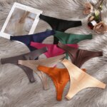 WarmSteps-Conjunto de Bikini para mujer, tangas de tiro bajo, lencería femenina ajustada para Yoga, ropa interior antimanchas sin costuras 3XL, 10 Uds./Set - Imagen 3