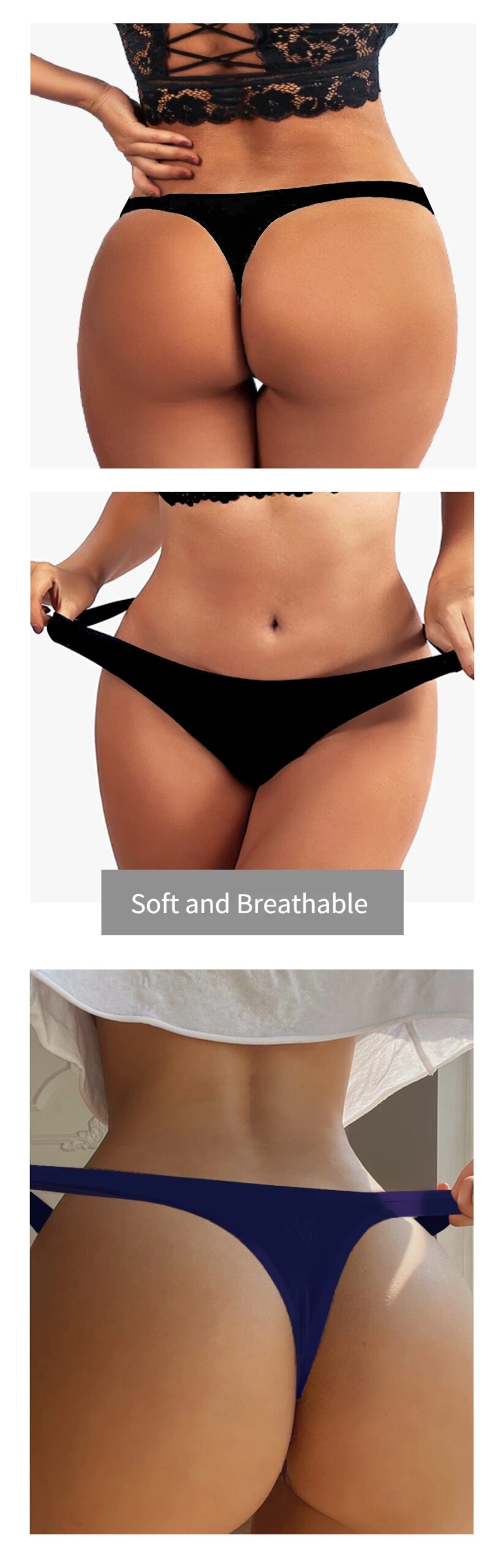 WarmSteps-Conjunto de Bikini para mujer, tangas de tiro bajo, lencería femenina ajustada para Yoga, ropa interior antimanchas sin costuras 3XL, 10 Uds./Set