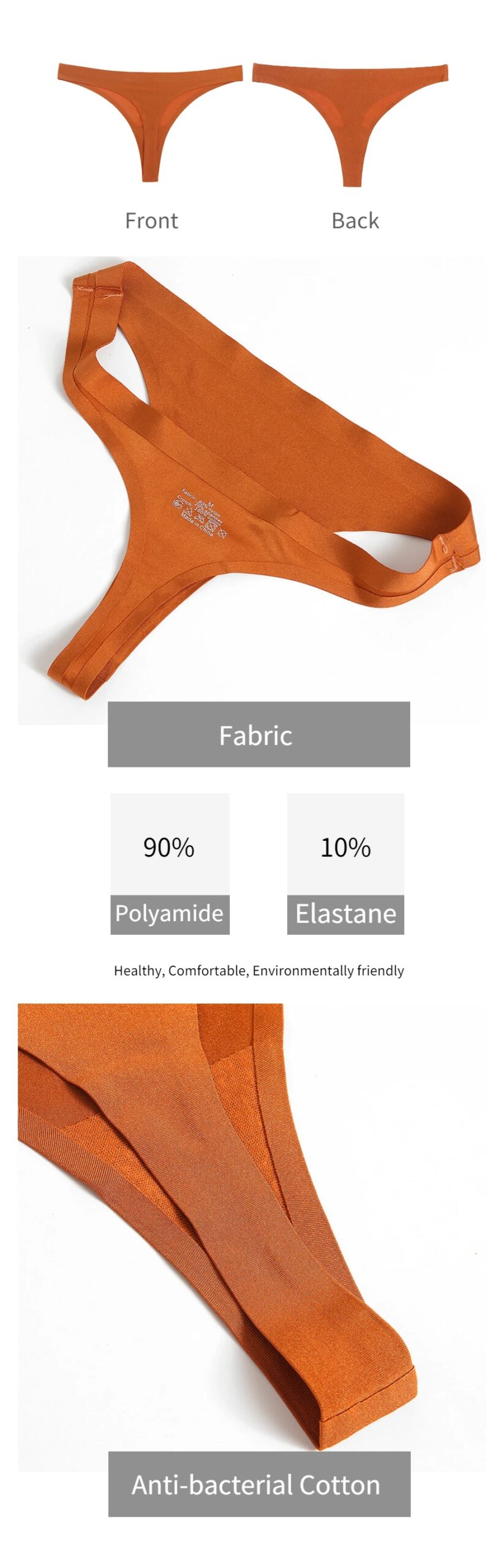 WarmSteps-Conjunto de Bikini para mujer, tangas de tiro bajo, lencería femenina ajustada para Yoga, ropa interior antimanchas sin costuras 3XL, 10 Uds./Set
