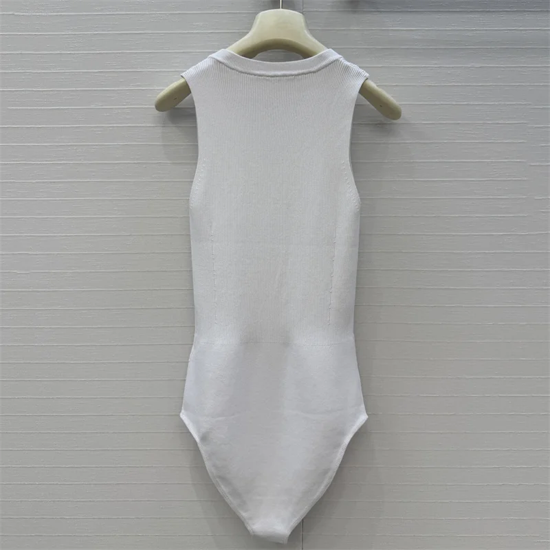 Body de mujer, nuevo top elástico de punto ajustado sin mangas para verano 2026, camiseta de mujer con cuello redondo, corsé informal para mujer