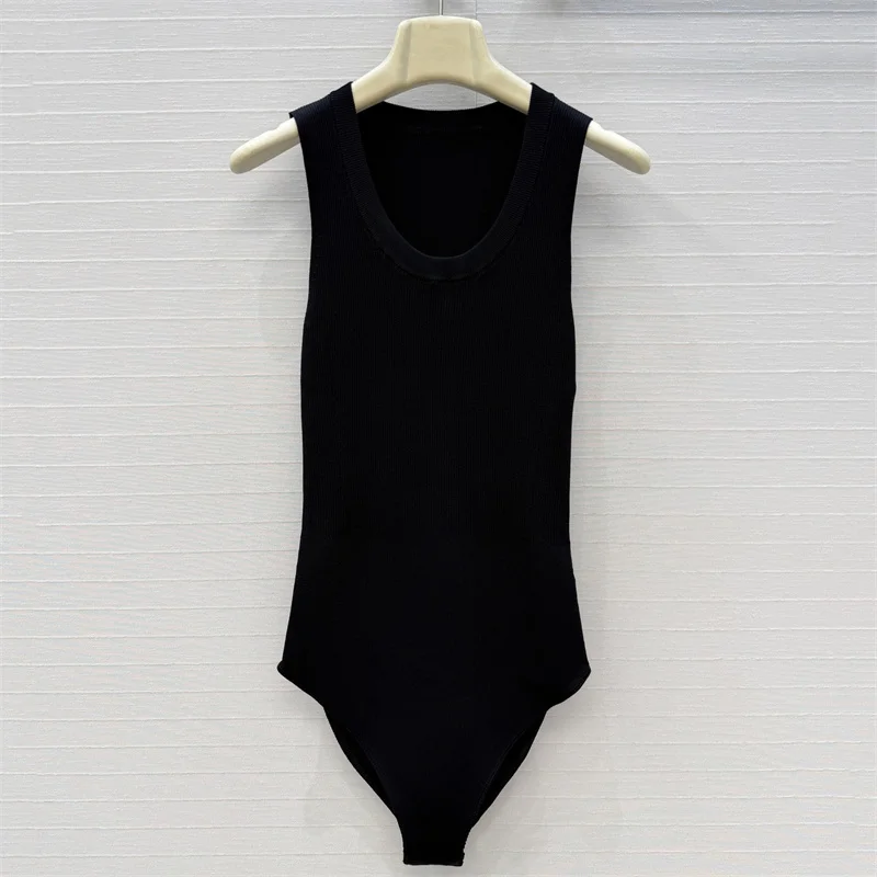 Body de mujer, nuevo top elástico de punto ajustado sin mangas para verano 2026, camiseta de mujer con cuello redondo, corsé informal para mujer