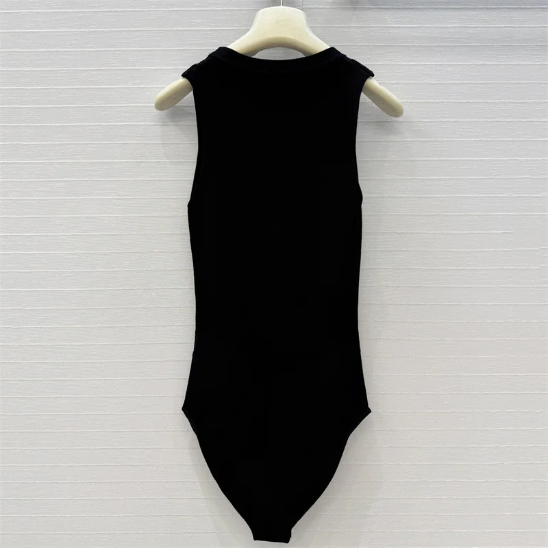 Body de mujer, nuevo top elástico de punto ajustado sin mangas para verano 2026, camiseta de mujer con cuello redondo, corsé informal para mujer