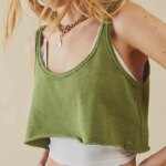 Camisetas sin mangas 100% de algodón para mujer, camisola recortada Sexy de Color sólido, Jersey holgado informal, Tops, ropa de calle femenina de verano