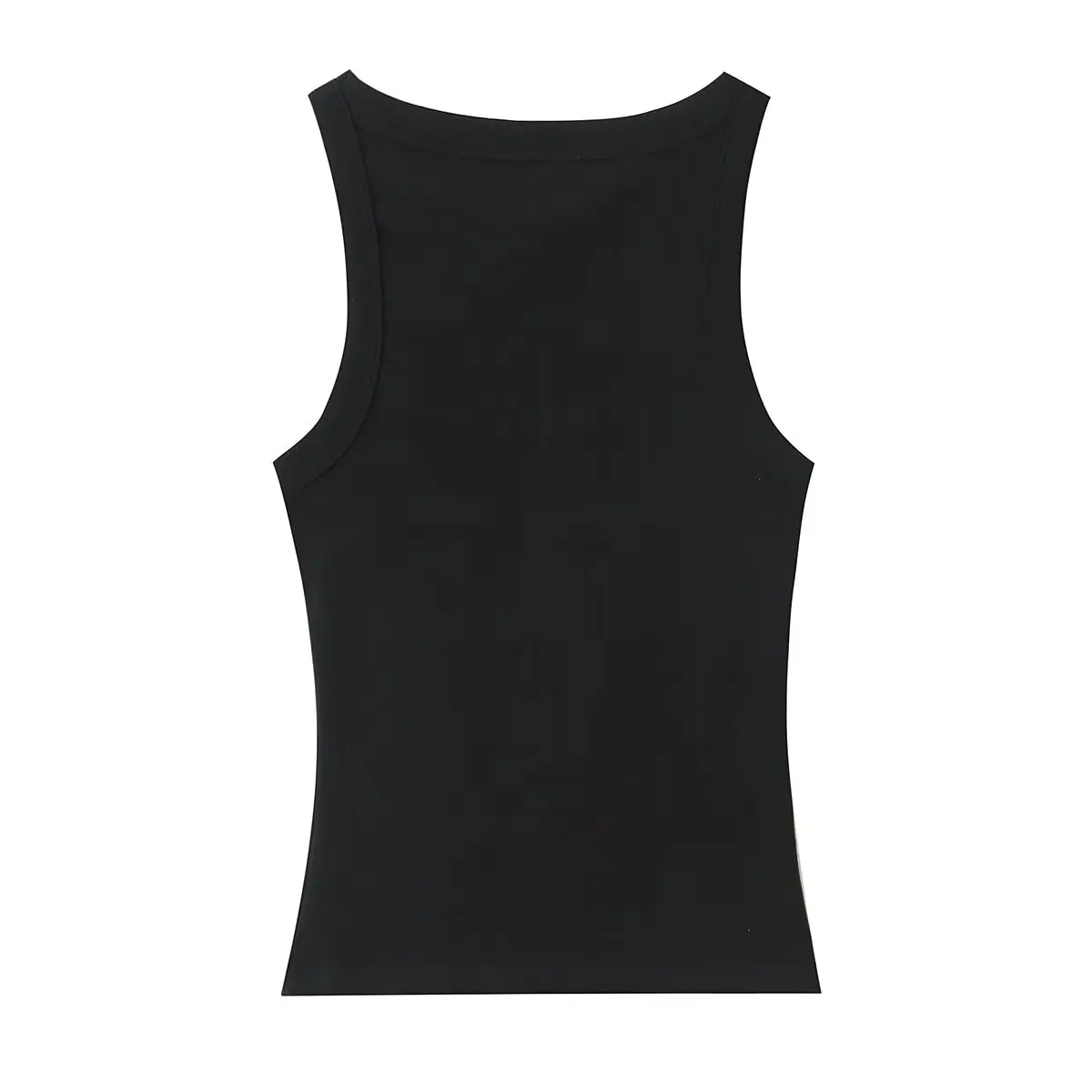 Camiseta sin Mangas de Color Puro, Estilo ZR, Versátil, Moda para el Trabajo, Ropa de Mujer, Verano 2026, Tela de Poliéster