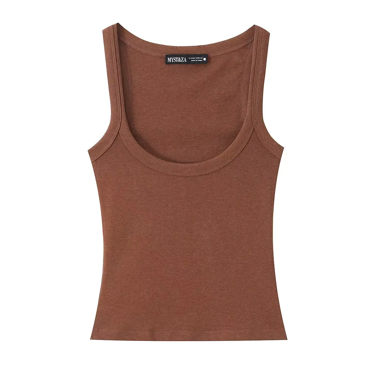 Camiseta sin Mangas de Color Puro, Estilo ZR, Versátil, Moda para el Trabajo, Ropa de Mujer, Verano 2026, Tela de Poliéster