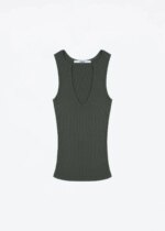 Jersey con cuello en V y diseño con flecos, corte ajustado y mangas cortas - Imagen 6