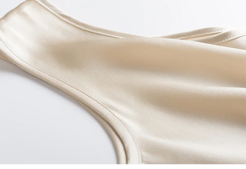 Sueño de agua. Camisetas sin mangas básicas y cómodas para mujer, 100 % seda auténtica, camiseta elegante sin mangas con cuello redondo, chalecos de verano lisos 2025, blanco, rosa, beige