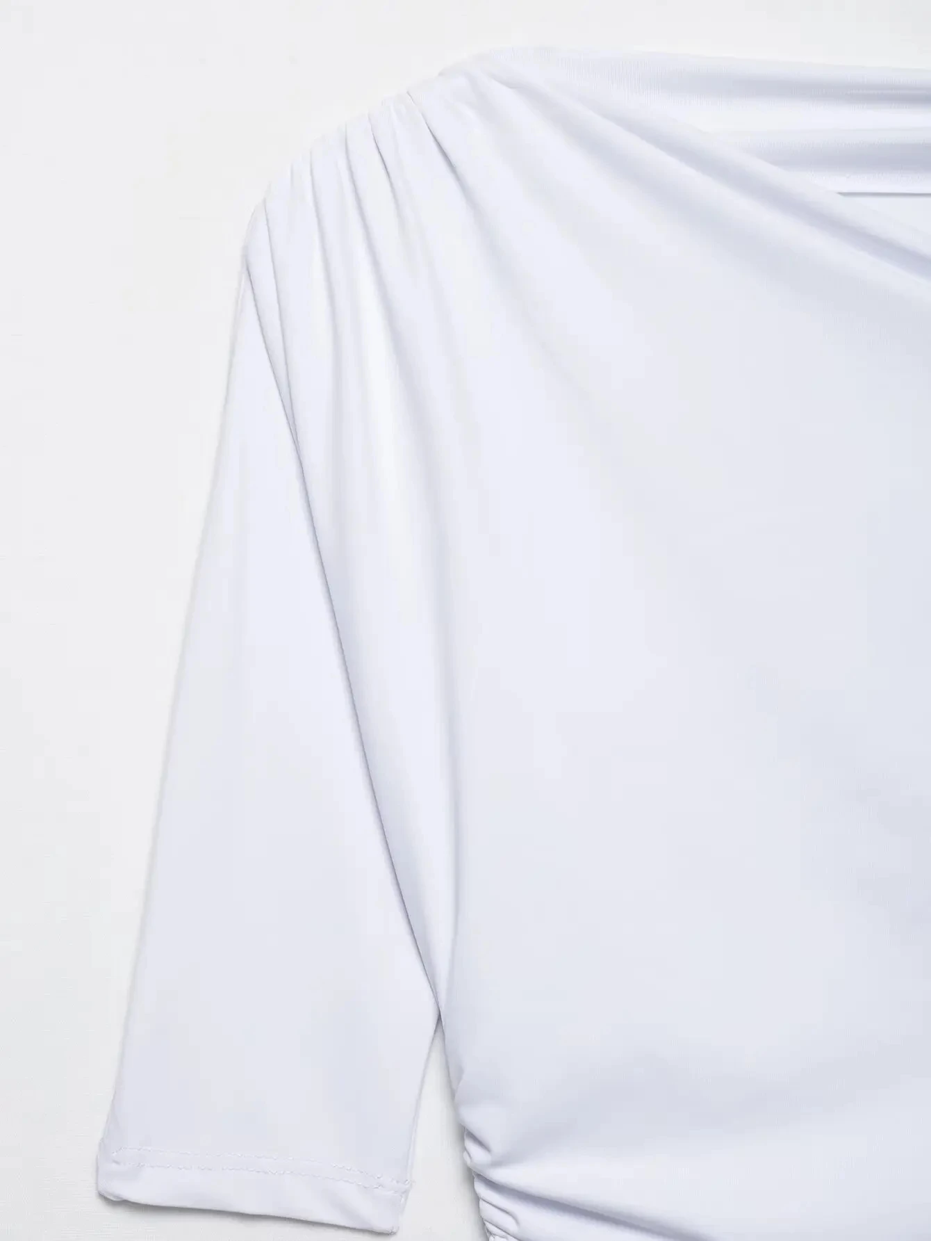 HH 2025-Chaleco arrugado asimétrico para mujer, camiseta Sexy con cuello ajustado y un hombro, ropa de calle