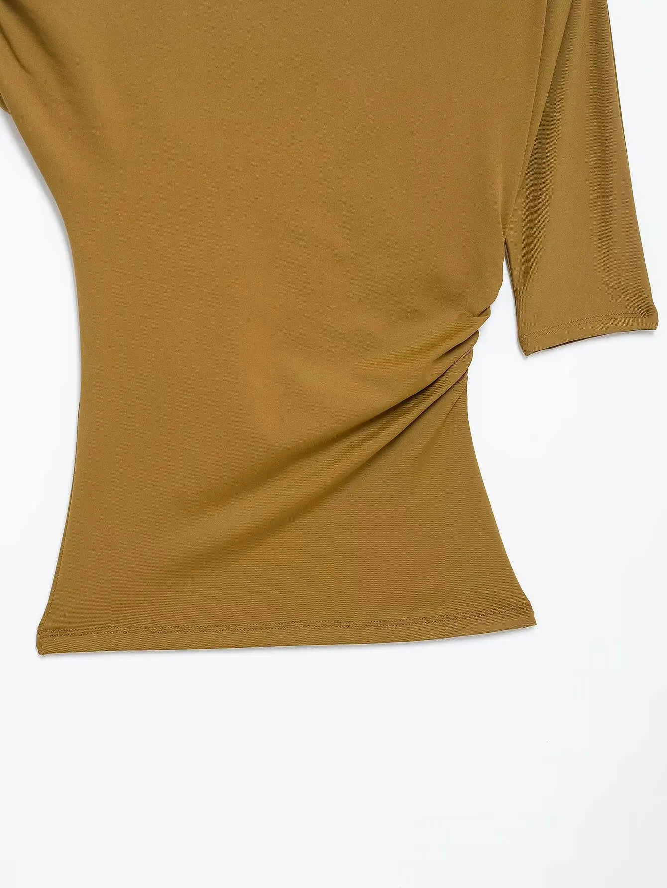 HH 2025-Chaleco arrugado asimétrico para mujer, camiseta Sexy con cuello ajustado y un hombro, ropa de calle