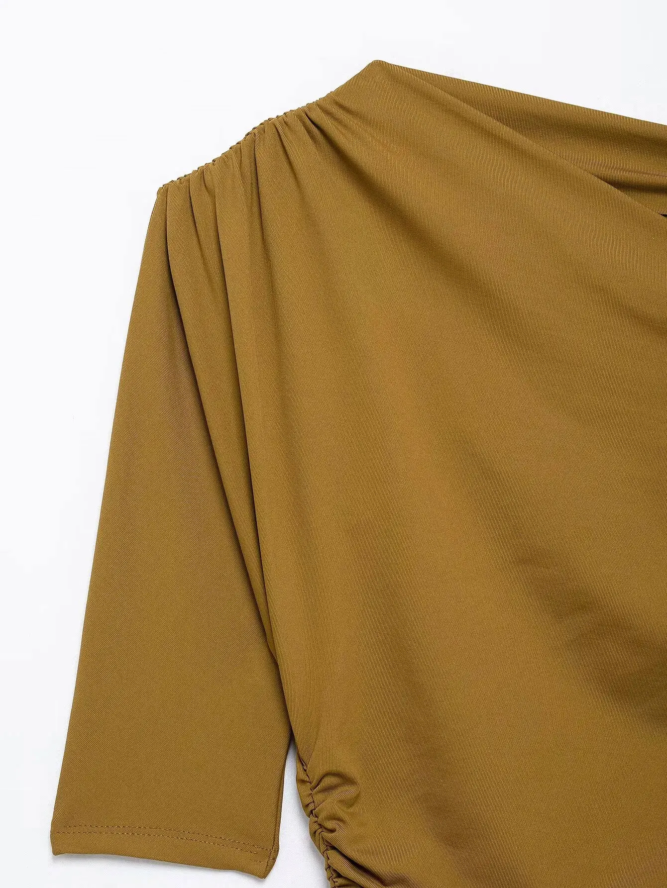 HH 2025-Chaleco arrugado asimétrico para mujer, camiseta Sexy con cuello ajustado y un hombro, ropa de calle