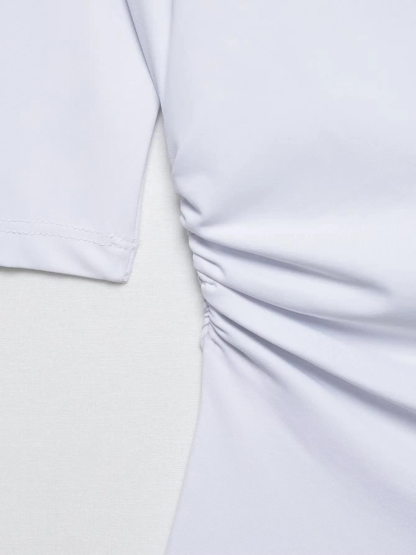 HH 2025-Chaleco arrugado asimétrico para mujer, camiseta Sexy con cuello ajustado y un hombro, ropa de calle