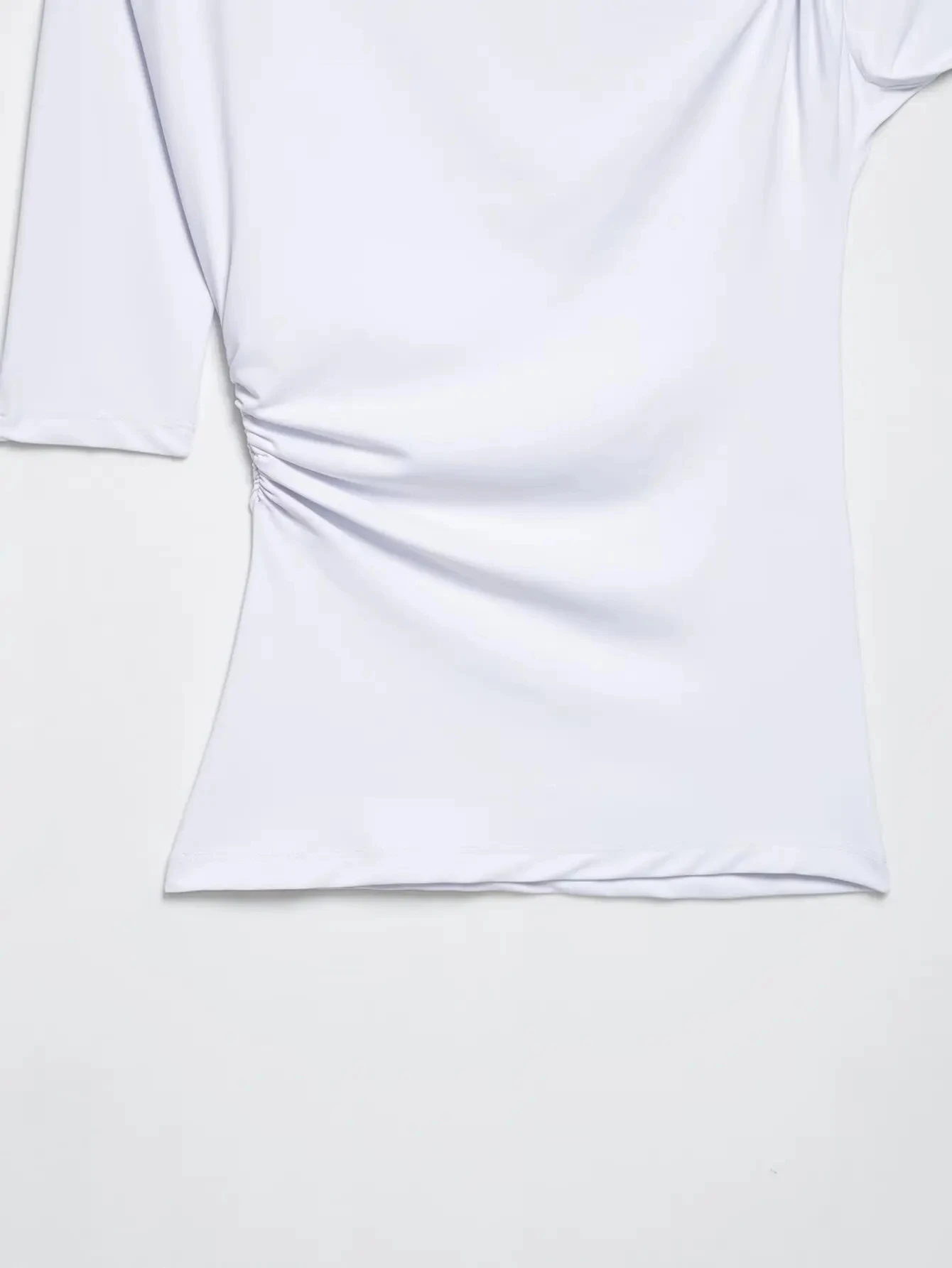 HH 2025-Chaleco arrugado asimétrico para mujer, camiseta Sexy con cuello ajustado y un hombro, ropa de calle