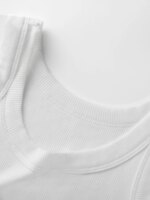 Camiseta sin mangas de algodón acanalado para mujer, cuello redondo, ajustada, suave, transpirable, informal, básica, para uso diario - Imagen 3