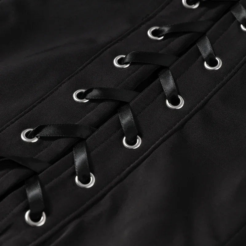 Camisola sin mangas con tirantes y espalda descubierta para mujer, estilo bandage, con diseño de espina de pescado, ajustada, de un solo pecho, color negro, elegante, para verano 2026 Camisola sin mangas con tirantes y espalda descubierta para mujer, estilo bandage, con diseño de espina de pescado, ajustada, de un solo pecho, color negro, elegante, para verano 2026