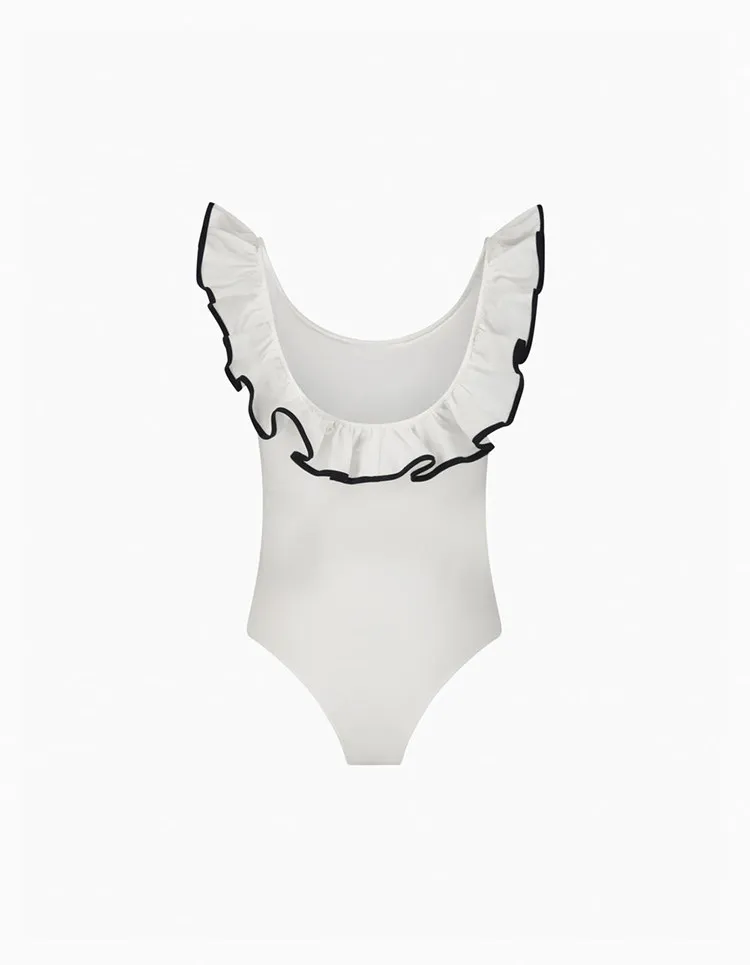 Camiseta sin mangas con cuello en U y volantes tridimensionales estilo japonés para mujer, ajustada, dulce y linda, para verano 2026