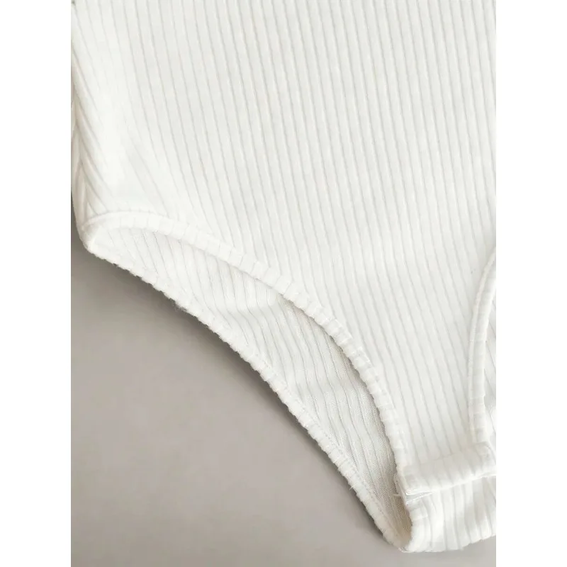 Body de punto sin mangas, sexy y ajustado, con hombros descubiertos y cuello halter, ideal para el verano, estilo casual y urbano, para mujer, ropa de club, monos.