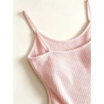Body de punto sin mangas, sexy y ajustado, con hombros descubiertos y cuello halter, ideal para el verano, estilo casual y urbano, para mujer, ropa de club, monos. - Imagen 4