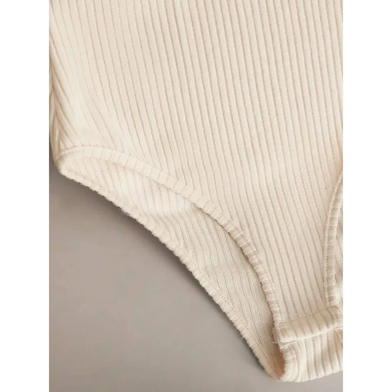 Body de punto sin mangas, sexy y ajustado, con hombros descubiertos y cuello halter, ideal para el verano, estilo casual y urbano, para mujer, ropa de club, monos.