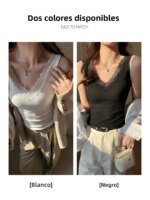 Top para mujer con encaje y escote en V - Imagen 5