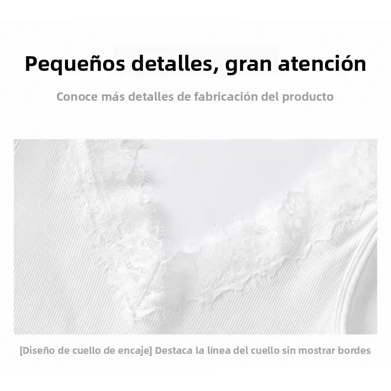 Top para mujer con encaje y escote en V