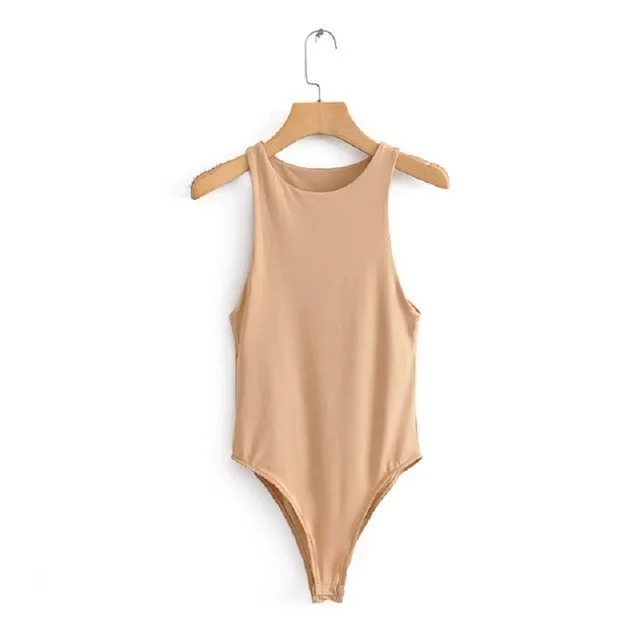 Tanga para mujer con cuello redondo y sin mangas