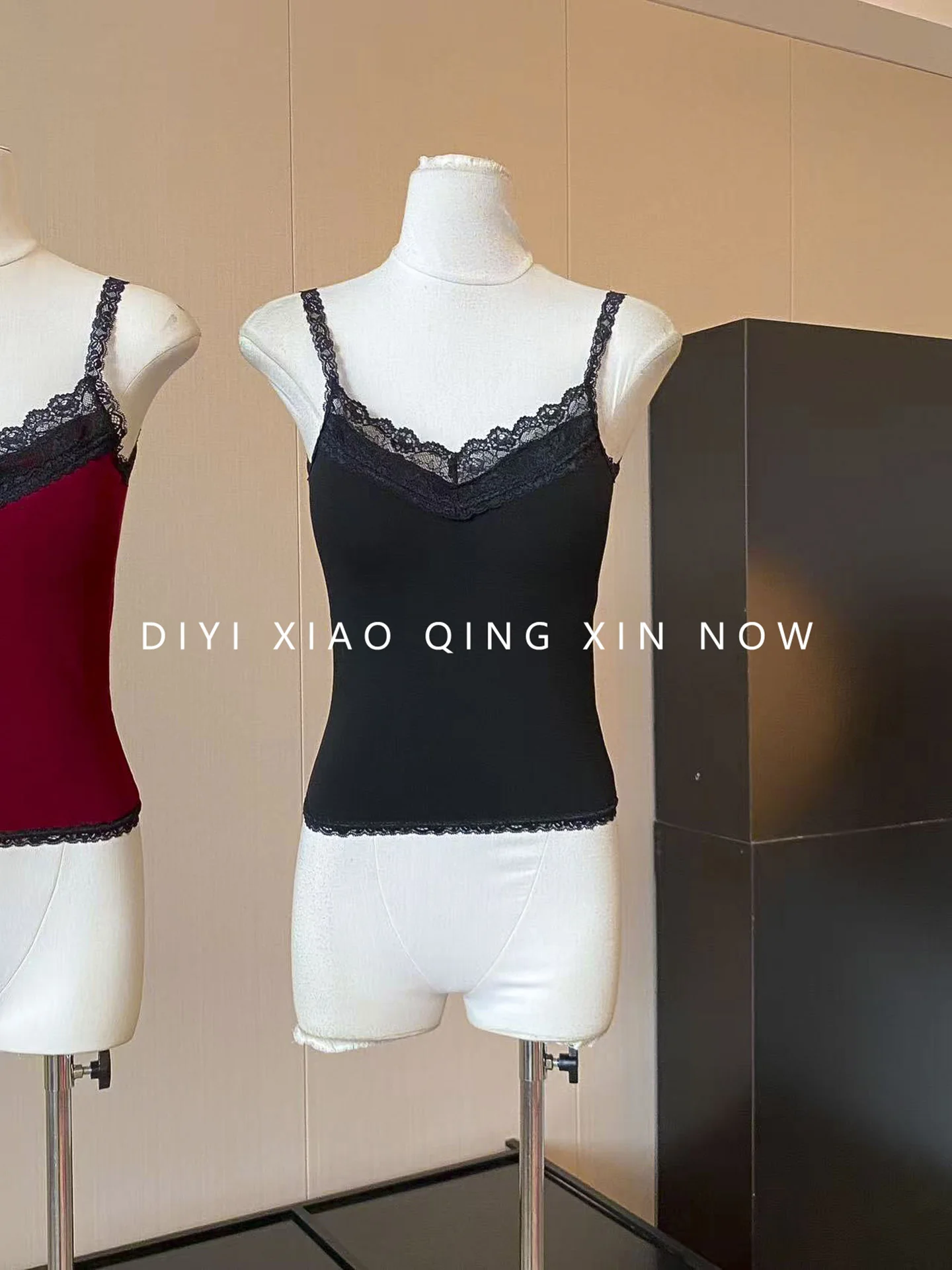 DIYI - Top Corto de Encaje Floral con Tirantes de Estilo Coreano, Prenda Interior de Fibra de Poliéster para Mujer
