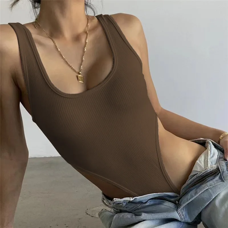 Ropa de Mujer: Body de Punto Sin Mangas, Sexy, Ajustado, con Hombros Descubiertos, Estilo Halter, Casual, para Verano, Club y Uso Diario.
