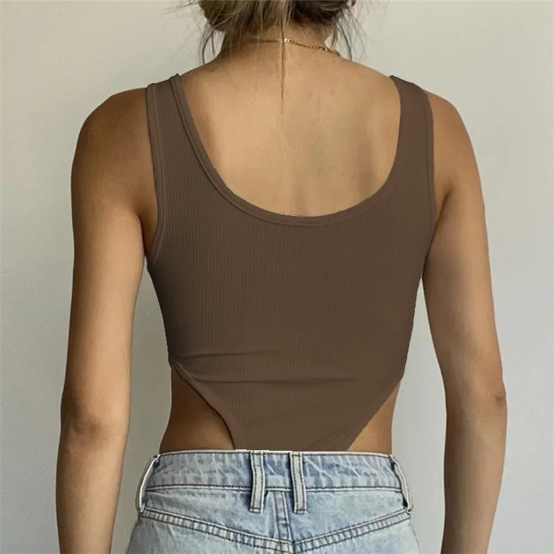 Ropa de Mujer: Body de Punto Sin Mangas, Sexy, Ajustado, con Hombros Descubiertos, Estilo Halter, Casual, para Verano, Club y Uso Diario.