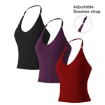 TRY TO BN Chaleco de yoga sin costuras con cuello halter y correas ajustables, ropa deportiva transpirable para correr, ropa deportiva para gimnasio, ropa para mujer - Imagen 4