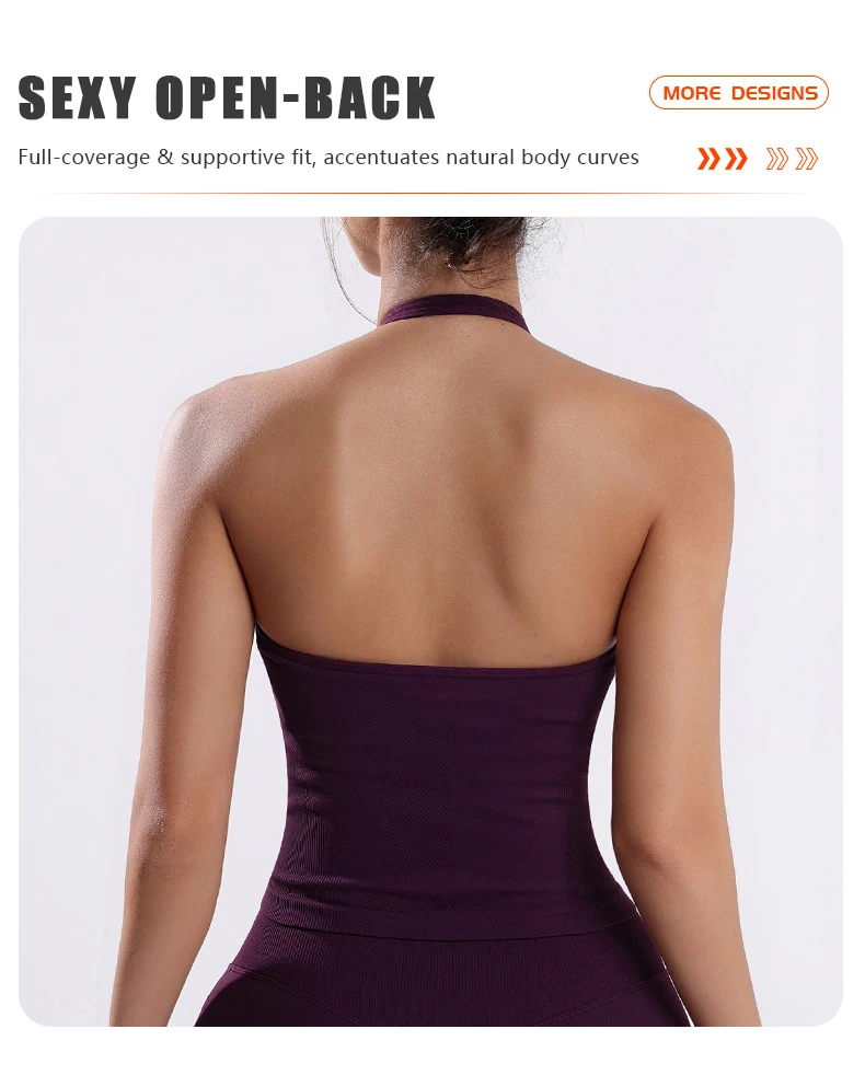 TRY TO BN Chaleco de yoga sin costuras con cuello halter y correas ajustables, ropa deportiva transpirable para correr, ropa deportiva para gimnasio, ropa para mujer TRY TO BN Chaleco de yoga sin costuras con cuello halter y correas ajustables, ropa deportiva transpirable para correr, ropa deportiva para gimnasio, ropa para mujer