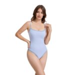 Elegante body de encaje con cuello cuadrado para mujer – Camiseta sin mangas con tirantes finos para un look sexy y elegante - Imagen 5