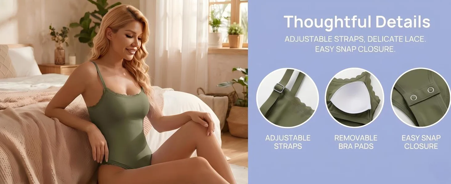 Elegante body de encaje con cuello cuadrado para mujer – Camiseta sin mangas con tirantes finos para un look sexy y elegante