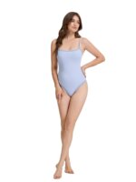 Elegante body de encaje con cuello cuadrado para mujer – Camiseta sin mangas con tirantes finos para un look sexy y elegante - Imagen 3