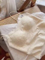 Top de encaje sexy con tirantes, bralette sin espalda, sujetador inalámbrico para mujer con almohadillas fijas, estilo sujeta... - Imagen 4