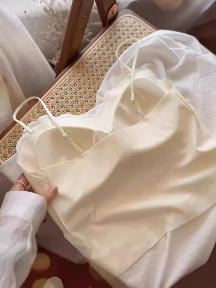 Top de encaje sexy con tirantes, bralette sin espalda, sujetador inalámbrico para mujer con almohadillas fijas, estilo sujeta...