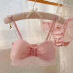 Conjunto de Lencería Sexy Pure Desire para Mujer, Cómodo, Delgado, Sin Aro, con Lazo de Mariposa, Sujetador con Efecto Push-U...