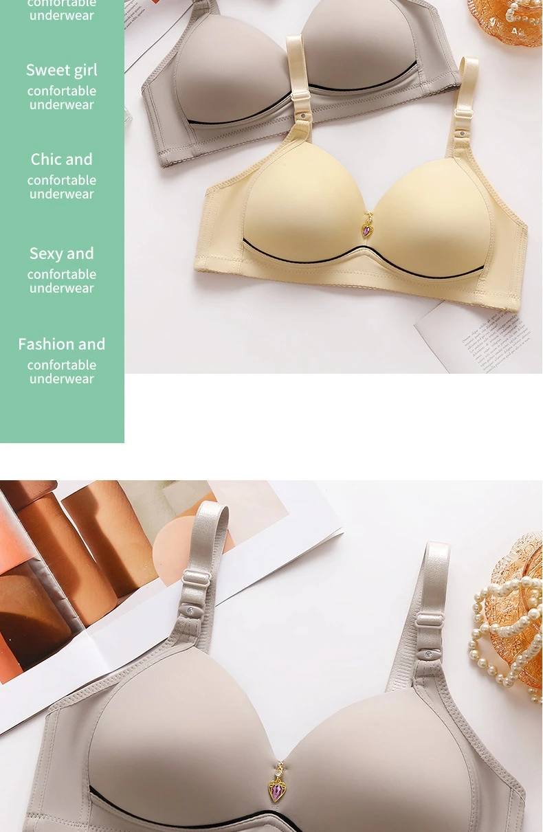 Sujetador con cierre Sexy para mujer, sujetador de sujeción frontal, sujetadores inalámbricos para mujer, lencería push-up de talla grande, sin anillo de acero, 6 uds. Sujetador con cierre Sexy para mujer, sujetador de sujeción frontal, sujetadores inalámbricos para mujer, lencería push-up de talla grande, sin anillo de acero, 6 uds.