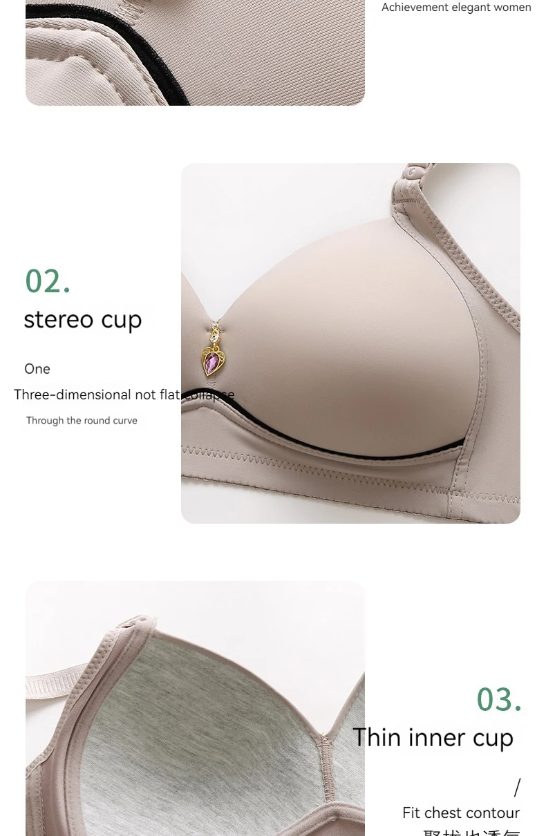 Sujetador con cierre Sexy para mujer, sujetador de sujeción frontal, sujetadores inalámbricos para mujer, lencería push-up de talla grande, sin anillo de acero, 6 uds. Sujetador con cierre Sexy para mujer, sujetador de sujeción frontal, sujetadores inalámbricos para mujer, lencería push-up de talla grande, sin anillo de acero, 6 uds.