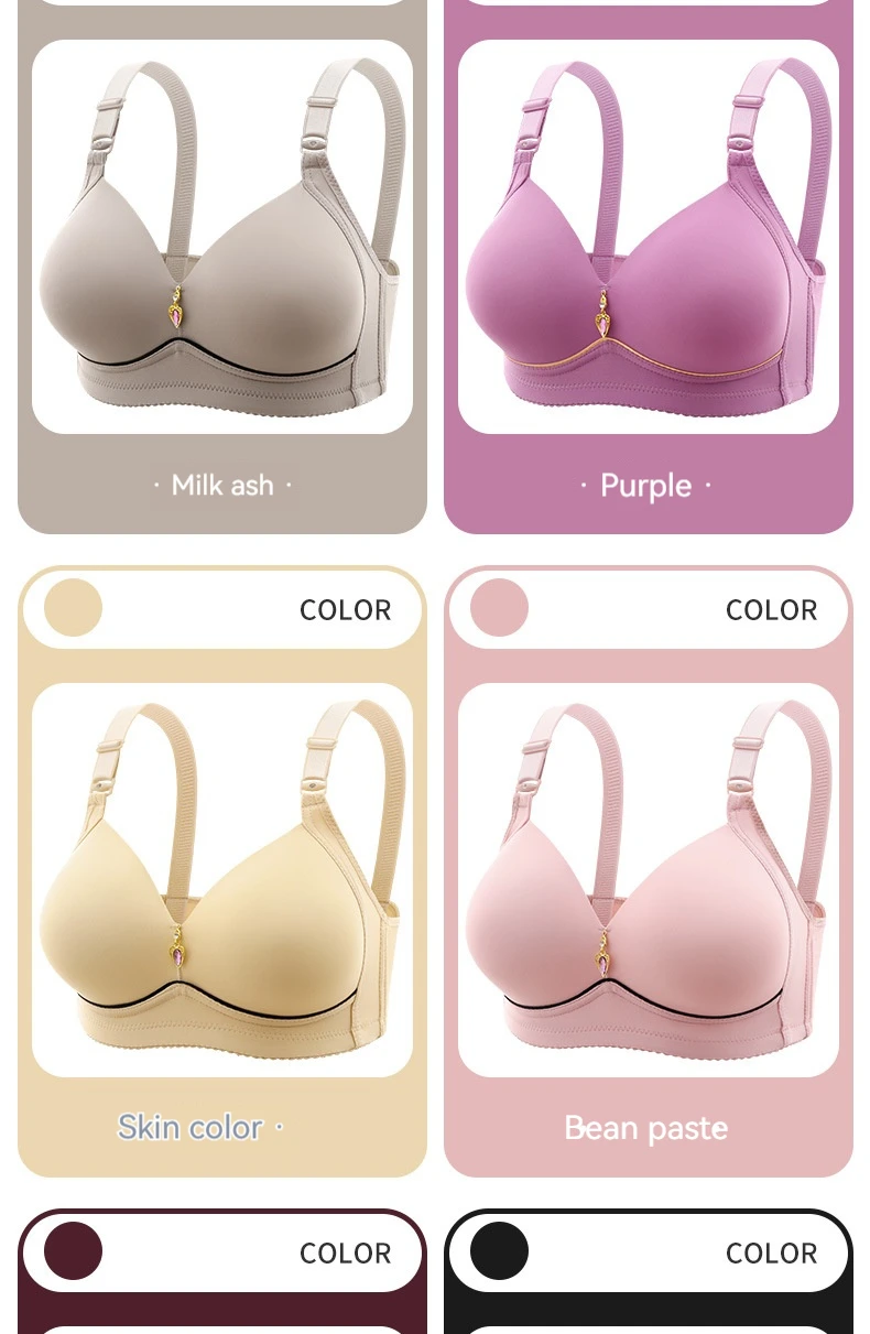 Sujetador con cierre Sexy para mujer, sujetador de sujeción frontal, sujetadores inalámbricos para mujer, lencería push-up de talla grande, sin anillo de acero, 6 uds. Sujetador con cierre Sexy para mujer, sujetador de sujeción frontal, sujetadores inalámbricos para mujer, lencería push-up de talla grande, sin anillo de acero, 6 uds.