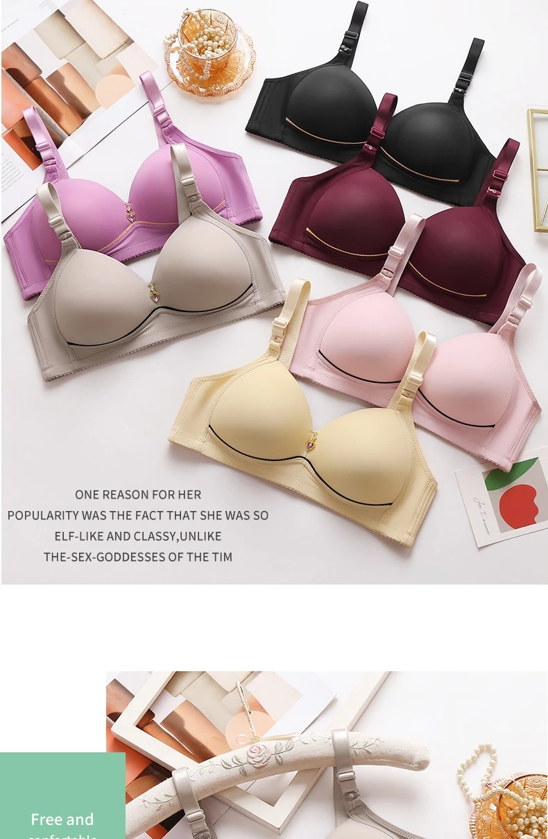 Sujetador con cierre Sexy para mujer, sujetador de sujeción frontal, sujetadores inalámbricos para mujer, lencería push-up de talla grande, sin anillo de acero, 6 uds. Sujetador con cierre Sexy para mujer, sujetador de sujeción frontal, sujetadores inalámbricos para mujer, lencería push-up de talla grande, sin anillo de acero, 6 uds.