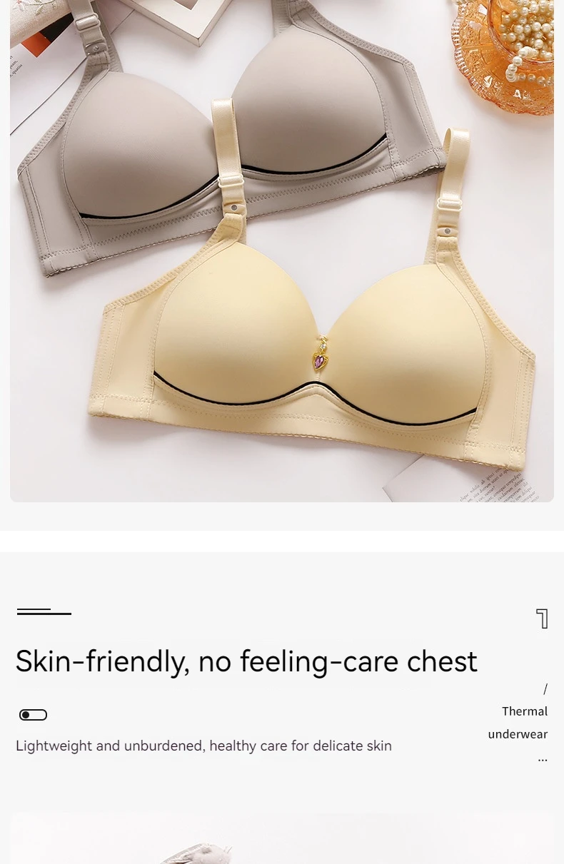 Sujetador con cierre Sexy para mujer, sujetador de sujeción frontal, sujetadores inalámbricos para mujer, lencería push-up de talla grande, sin anillo de acero, 6 uds. Sujetador con cierre Sexy para mujer, sujetador de sujeción frontal, sujetadores inalámbricos para mujer, lencería push-up de talla grande, sin anillo de acero, 6 uds.