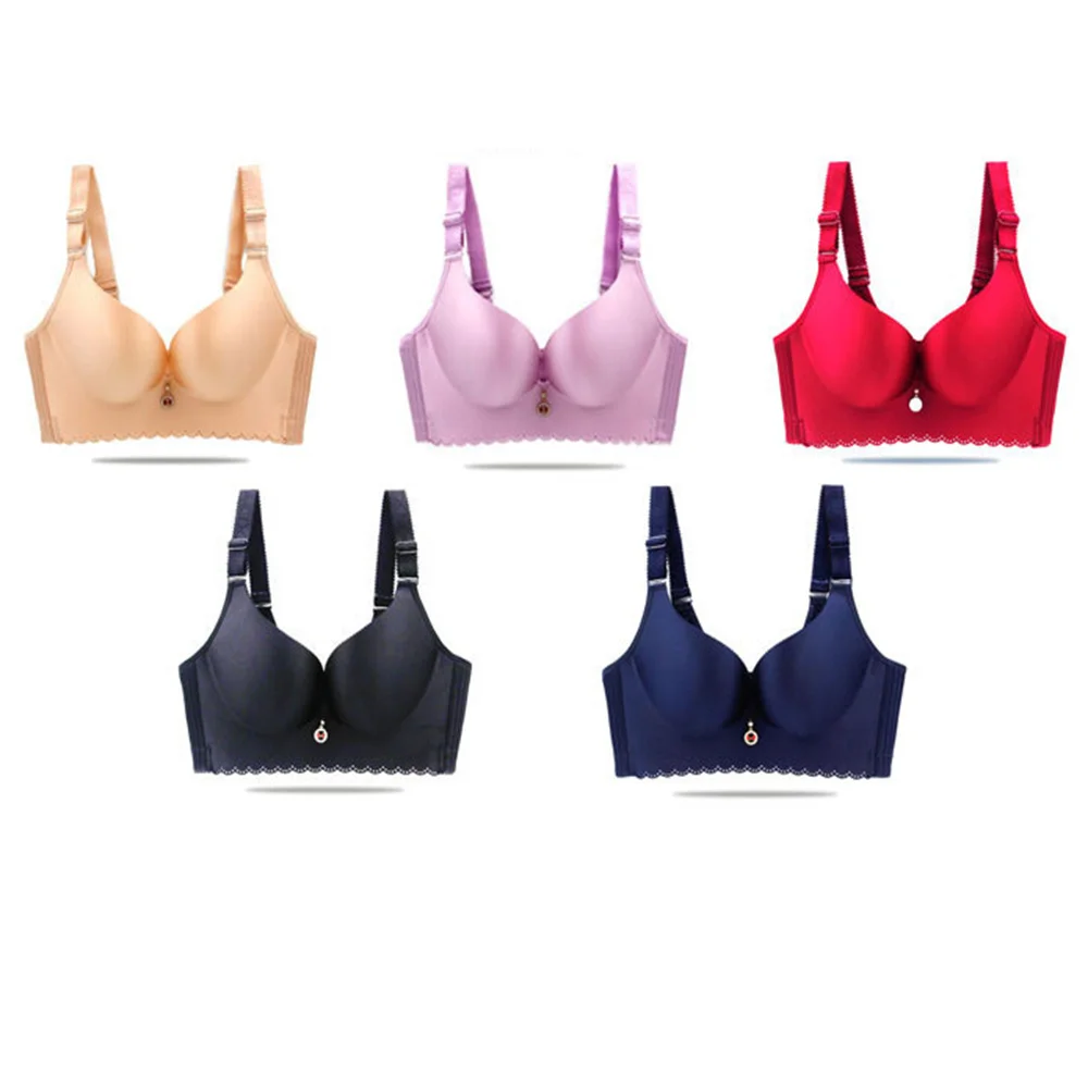 Sujetador de copa grande Sexy de talla grande para mujer colección inalámbrica soporte de realce ajustable Sutia 90 95 90 100 105 110 115 CDE