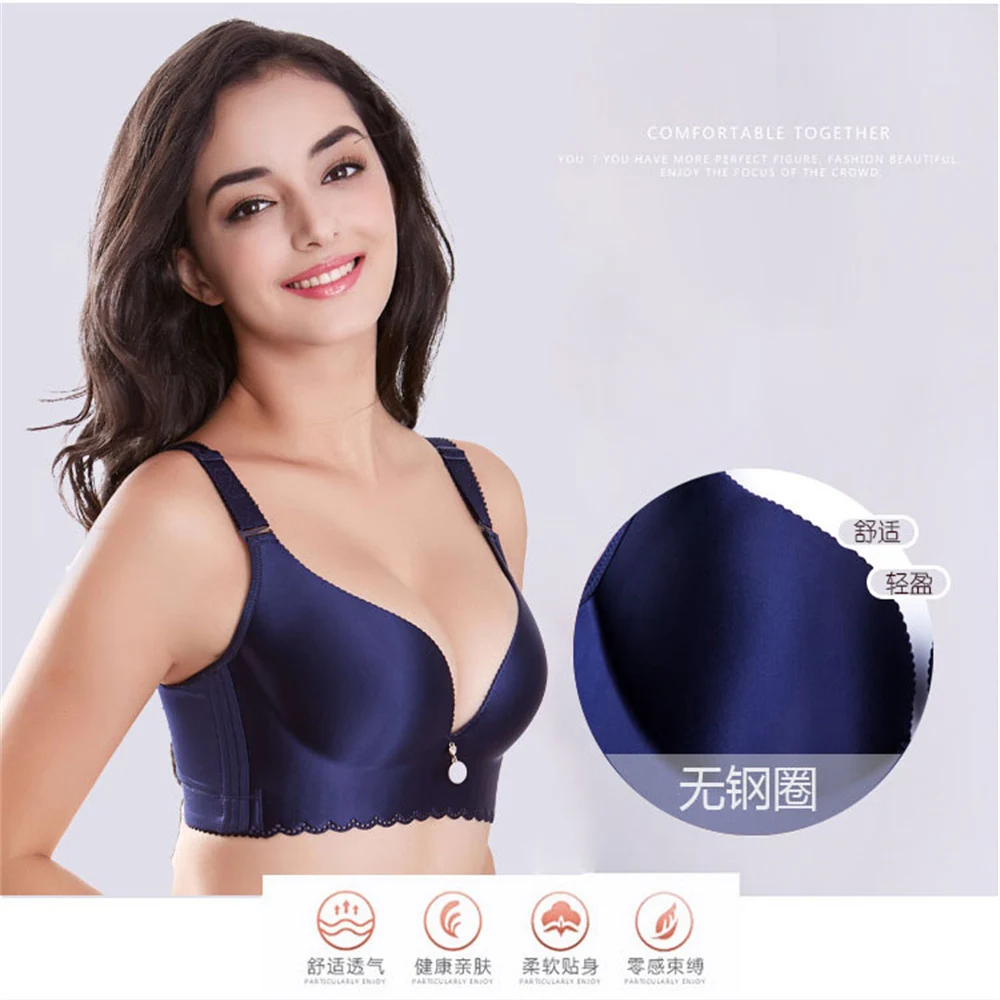 Sujetador de copa grande Sexy de talla grande para mujer colección inalámbrica soporte de realce ajustable Sutia 90 95 90 100 105 110 115 CDE