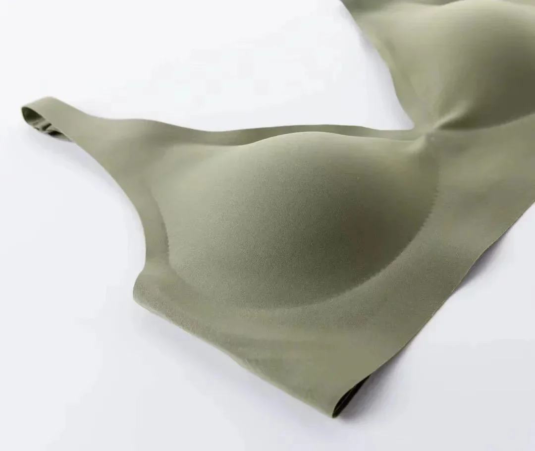 Ropa interior francesa con escote en V profundo para mujer, soporte suave, pegamento de gelatina, sin anillo de acero, pecho pequeño recogido, ajuste cómodo, sujetador sin costuras