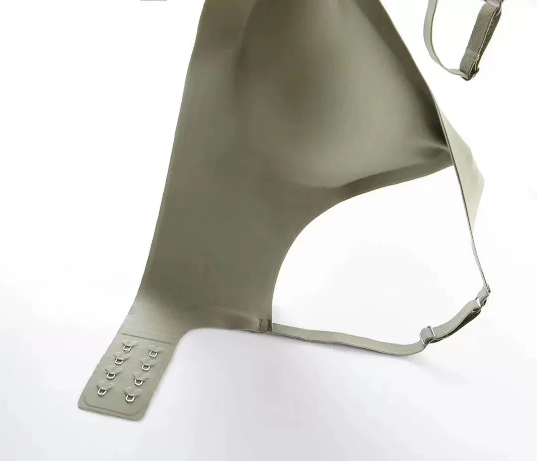 Ropa interior francesa con escote en V profundo para mujer, soporte suave, pegamento de gelatina, sin anillo de acero, pecho pequeño recogido, ajuste cómodo, sujetador sin costuras