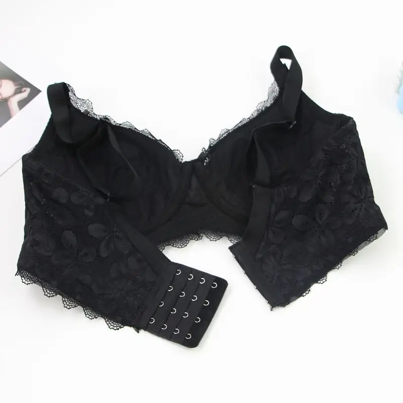 DaiNaFang sujetadores sexis para mujer piel negra marrón púrpura polvo gris Push Up ropa interior encaje talla grande lencería transpirable