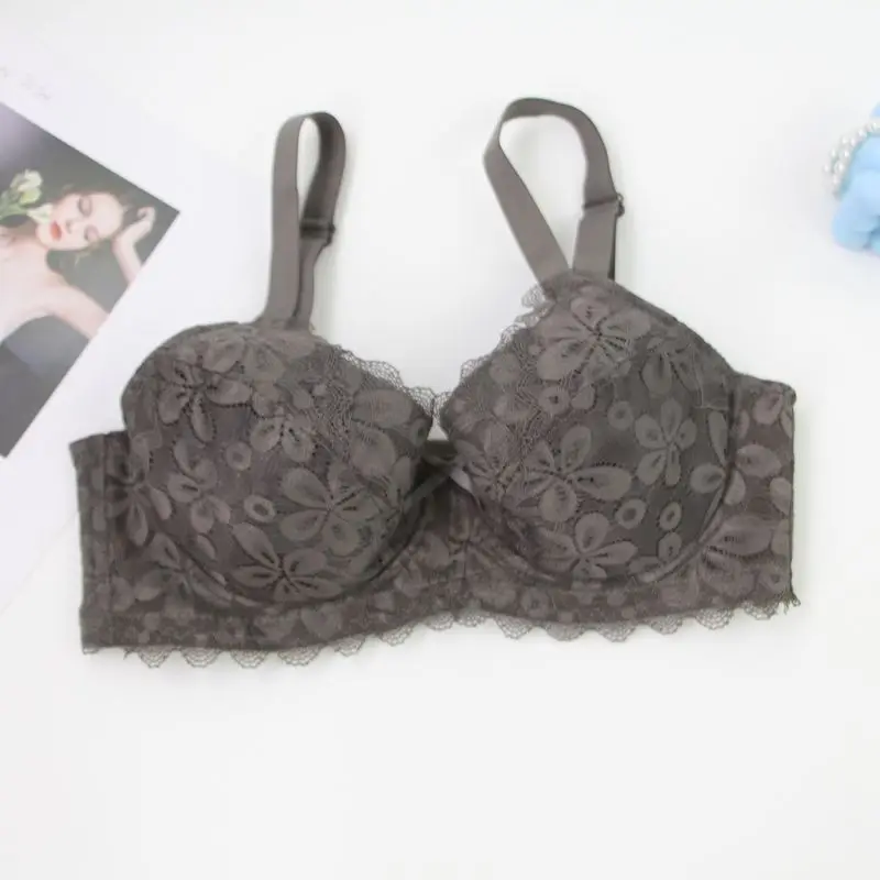 DaiNaFang sujetadores sexis para mujer piel negra marrón púrpura polvo gris Push Up ropa interior encaje talla grande lencería transpirable DaiNaFang sujetadores sexis para mujer piel negra marrón púrpura polvo gris Push Up ropa interior encaje talla grande lencería transpirable